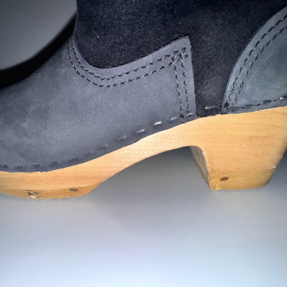 No.6 Pull-on Shearling Mid-Heel Boots Blue Suede size 36 Women SZ 6 EUC - Picture 10 of 10